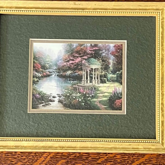 Thomas Kinkade The Garden of Prayer Framed With Certificate Of Authenticity 8X18